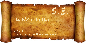 Stoján Erika névjegykártya